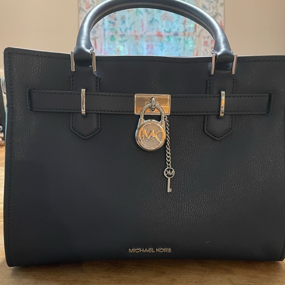Michael Kors … Hamilton satchel … navy … leather … NWT … - Picture 1 of 7